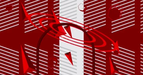 Red and White Geometric elements background animation Stock Footage 243148624