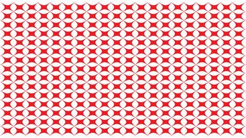 Red and white geometric pattern with interconnected circles and shapes 스톡 일러스트