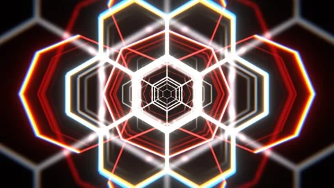 Red and White Geometric Shapes Flashing Festival Light Strobe Background VJ  Vidéo 341676409