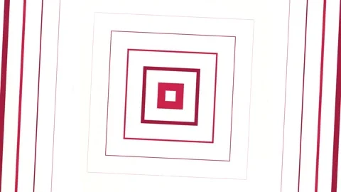 Red and white geometric square tunnel motion background Stock-Footage 347301078