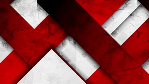 Red and white geometric stripes tech grunge abstract motion background Stock Footage 341550328