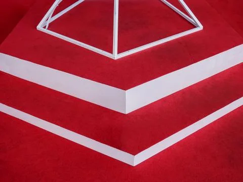 Red and White Geometry Shape of Stage Stock Photos