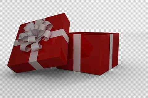 Red and white gift box Stock Illustration