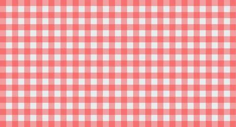 Red and White Gingham Check Pattern Stock Illustration