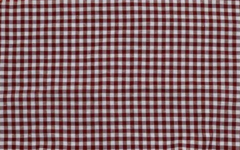 Red and White Gingham Checkered Fabric Texture with Smooth Crumple Effect Stock Photos
