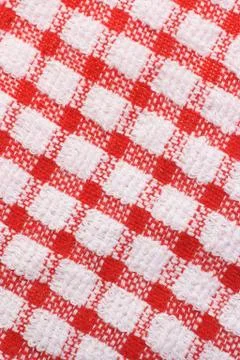 Red and white gingham surface texture Stock Photos