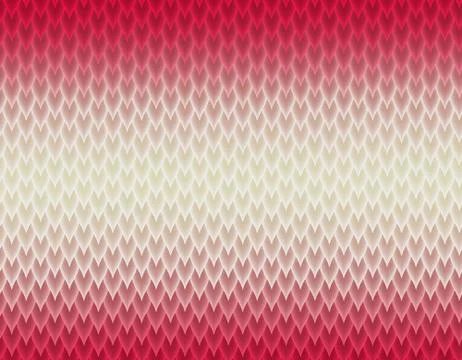 Red and white gradient snake skin pattern, long sharp scale Stockillustratie