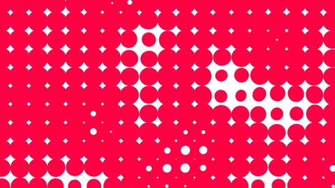 Red And White Halftone Background With Circle Pattern Animation Stock Footage 299734014