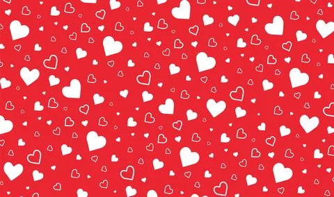 Red and white heart pattern decorative background vector illustration Stock Illustration