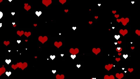 Red And White Hearts On A Black Backdrop Stock Footage 71150183