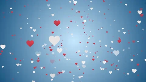 Red And White Hearts Valentines Day Animation Background Stock Footage