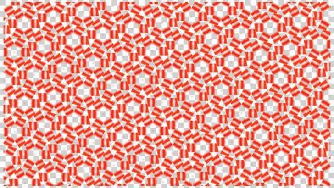 Red and White Hexagonal Geometric Seamless Pattern 스톡 일러스트