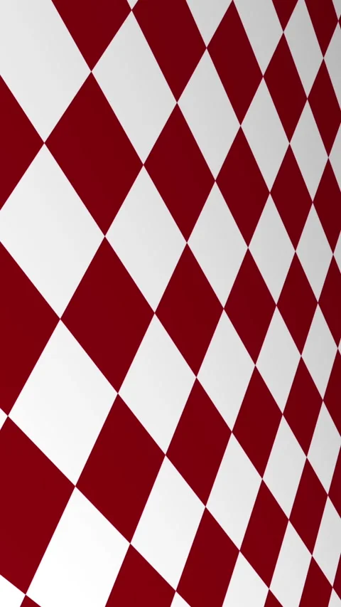 Red and white hypnotic checkered pattern animation Stock Footage 347058744