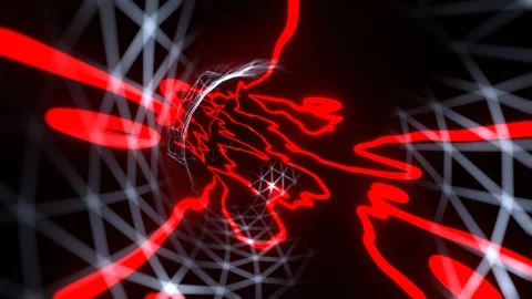 Red and White Hypnotic Psychedelic Portal Background VJ Loop in 4K Stock Footage 314365686