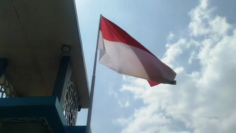 The red and white Indonesian Stock Footage 341944618