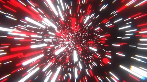 Red and White Infinite Hyper Space Neon Tunnel Background VJ Loop l 4K Stock Footage 296807183