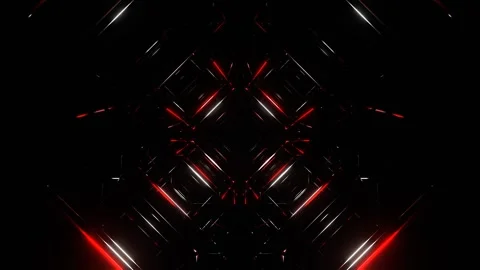 Red and White Infinite Wireframe Geometric Abstraction Background VJ Loop in Video stock 328357521
