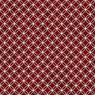 Red and white interlocking circles tiles pattern repeat background Stock Illustration