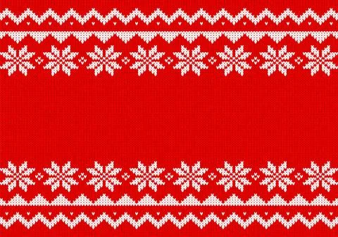 Red and white knitted background Stock Illustration