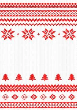 Red and white knitted background Stock Illustration