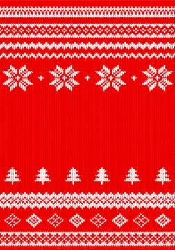 Red and white knitted background Stock Illustration