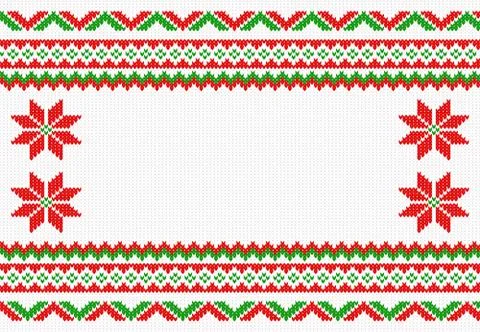 Red and white knitted background Stock Illustration