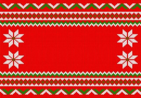 Red and white knitted background Stock Illustration