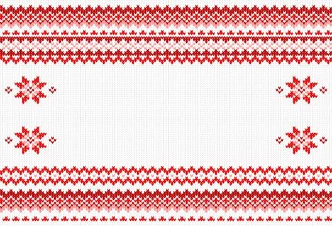 Red and white knitted background Stock Illustration