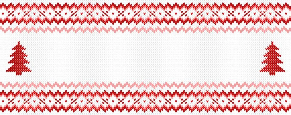 Red and white knitted background Stock Illustration