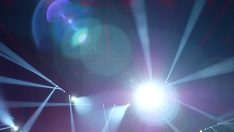 Red and White Laser Light Show at a Concert Stock Footage 86834996