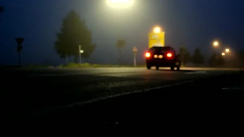 Red and white light trails of cars in night Stock Footage 139970222