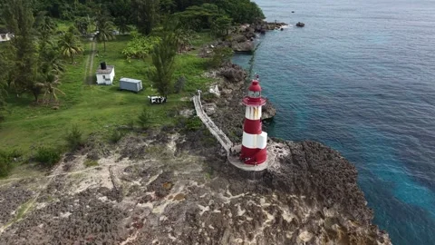 Red and White Lighthouse Video stock 342135325