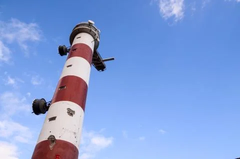 Red and white lighthouse Stock Photos