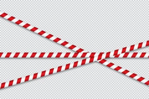 Red and white lines of barrier tape. The pole guard protects against the lack of Stock Illustration