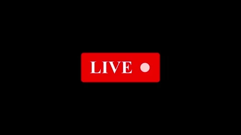 Red and white Live Stream Button, Sign Animation with live Text Blinking Li.. Stock Footage 303553477