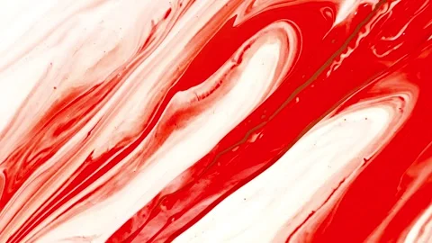 Red and white marble liquid surface moving and swirling dynamically Stock Footage 327517291