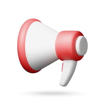 Red and white megaphone 3d icon Stock-Illustration