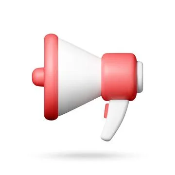 Red and white megaphone 3d icon Stock-Illustration