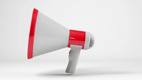 A red and white microphone with a red button on top Stock Footage 271657020