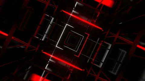 Red and White Mirror Abstract Fantasy Neon Space Background VJ Loop in 4K Stock Footage 309684266