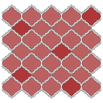 A red and white mosaic pattern on a white background Stock Illustration