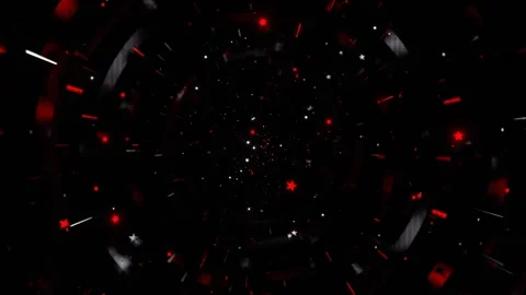 Red and White Movement Through the Shining Star Stream  Background VJ Loop i Stock Footage 314364027