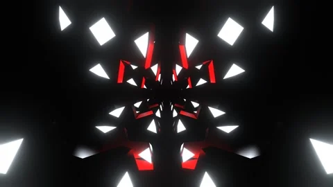 Red and White Moving Glowing Abstract Forms in Dark Space Background VJ Loop Vidéo 341672637