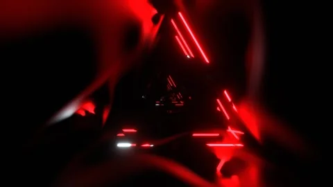 Red and White Mystical Corridor with Abstract Neon Pattern Background VJ Loo Stock-Footage 334719090