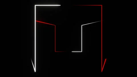 Red and White Neon Cyber Face Background VJ Loop in 4K Stock Footage 342280002