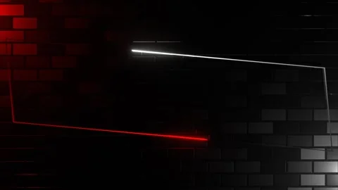 Red and White Neon Frame for Text on Brick Wall Background VJ Loop in 4K Video stock 342279981