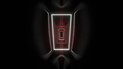 Red and White Neon Frames Corridor Background VJ Loop in 4K Stock Footage 305318140