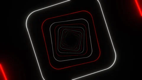 Red and White Neon Geometric Squares Background VJ Loop in 4K Stock Footage 342408564