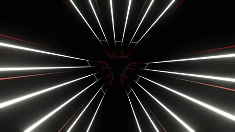 Red and White Neon Light in Triangular Frame Background VJ Loop in 4K Stock Footage 263112997