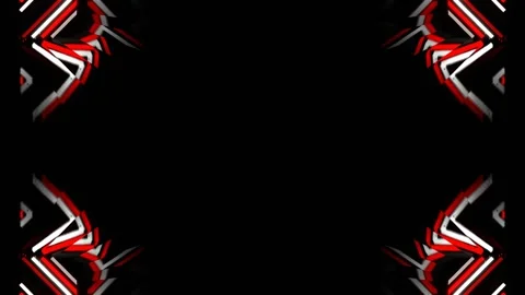 Red and White Neon Light Elements Kaleidoscope Background VJ Loop in 4K Stock Footage 333197606